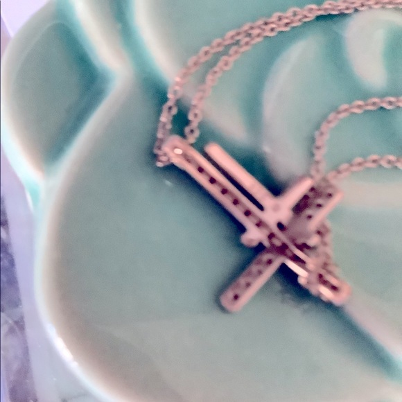 925 Sterling Silver with diamonds double cross bracelet! Perfect condition! - Picture 4 of 4